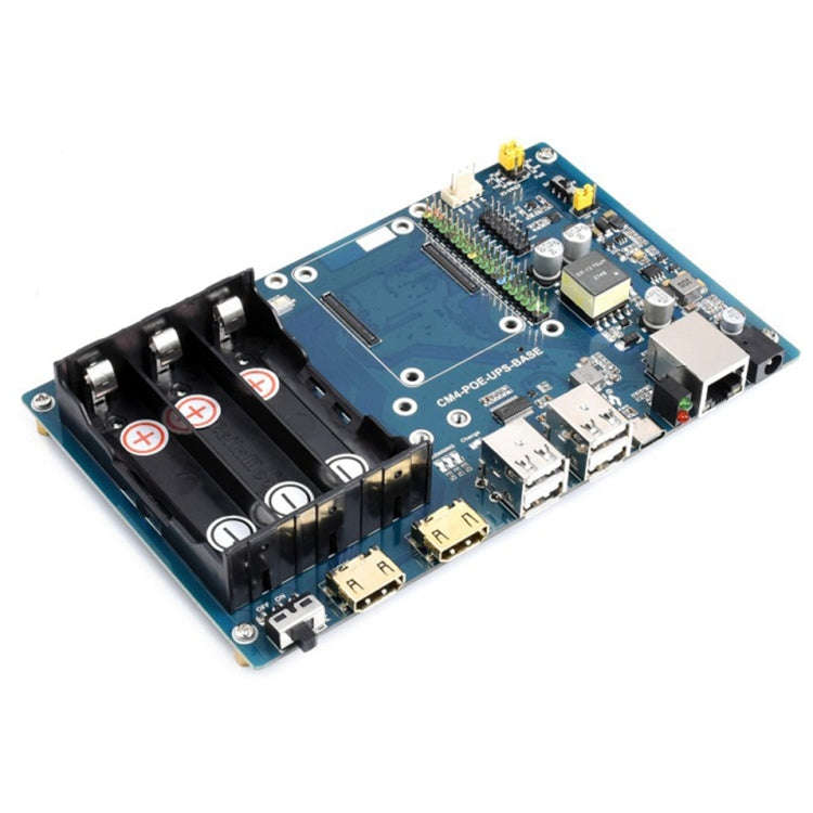 Waveshare PoE UPS Base Board for Raspberry Pi CM4, Gigabit Ethernet, Dual HDMI, Quad USB2.0, PoE ...