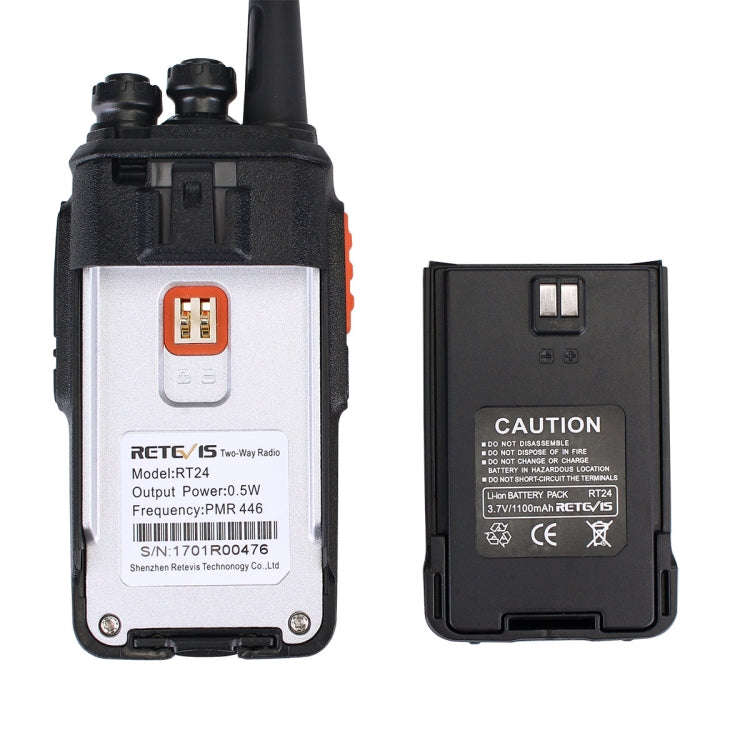 1 Pair RETEVIS RT24 EU Frequency PMR 446/400-470MHz 16CHS Two Way Radio Handheld Walkie Talkie, E...