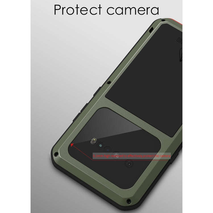 LOVE MEI Metal Shockproof Waterproof Dustproof Protective Case with Glass, For LG V60 ThinQ 5G