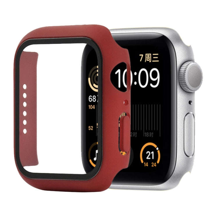 Shockproof PC+Tempered Glass Protective Case with Packed Carton For Apple Watch 44mm(Orange), For...