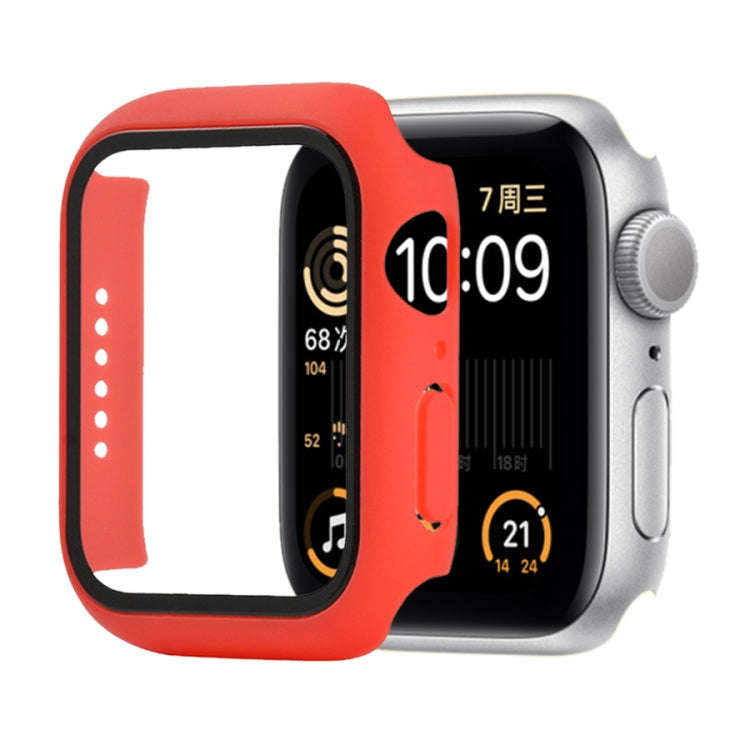 Shockproof PC+Tempered Glass Protective Case with Packed Carton For Apple Watch 44mm(Orange), For...