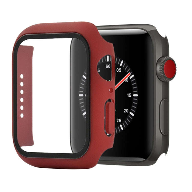 Shockproof PC+Tempered Glass Protective Case with Packed Carton For Apple Watch 44mm(Orange), For...
