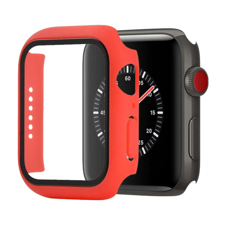Shockproof PC+Tempered Glass Protective Case with Packed Carton For Apple Watch 44mm(Orange), For...