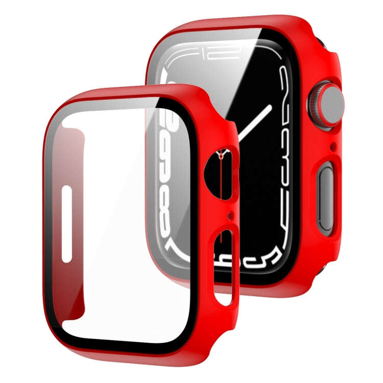 2 in 1 PC Frame + Tempered Glass Protector Case, For Apple Watch Series 9 / 8 / 7 41mm, For Apple...