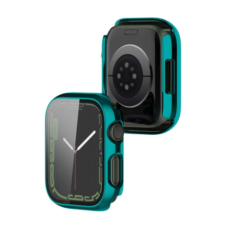 Electroplating Shockproof PC Protective Case with Tempered Glass Film, For Apple Watch Series 9 /...