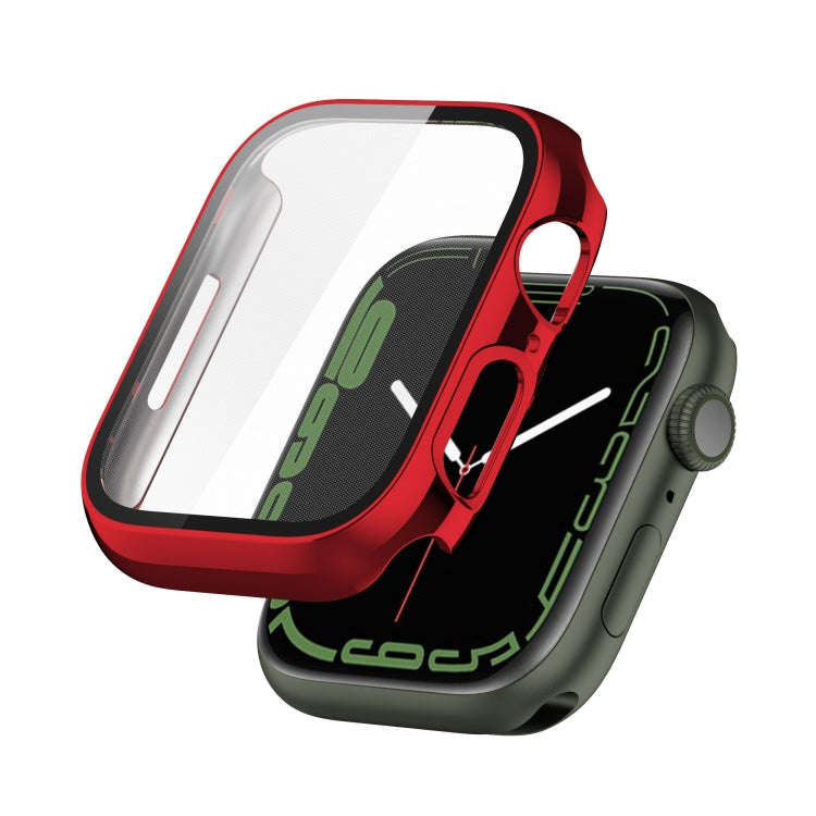 Electroplating Shockproof PC Protective Case with Tempered Glass Film, For Apple Watch Series 9 /...