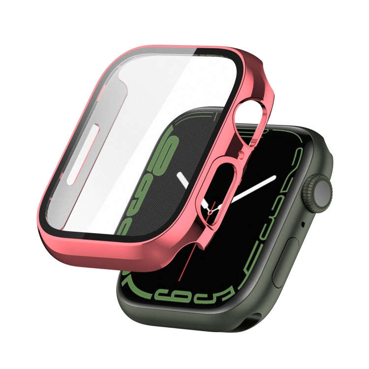 Electroplating Shockproof PC Protective Case with Tempered Glass Film, For Apple Watch Series 9 /...