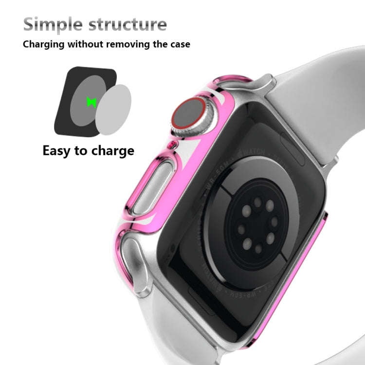 Two-color Electroplating PC Watch Case For Apple Watch Series, 6&SE&5&4 40mm, 6&SE&5&4 44mm