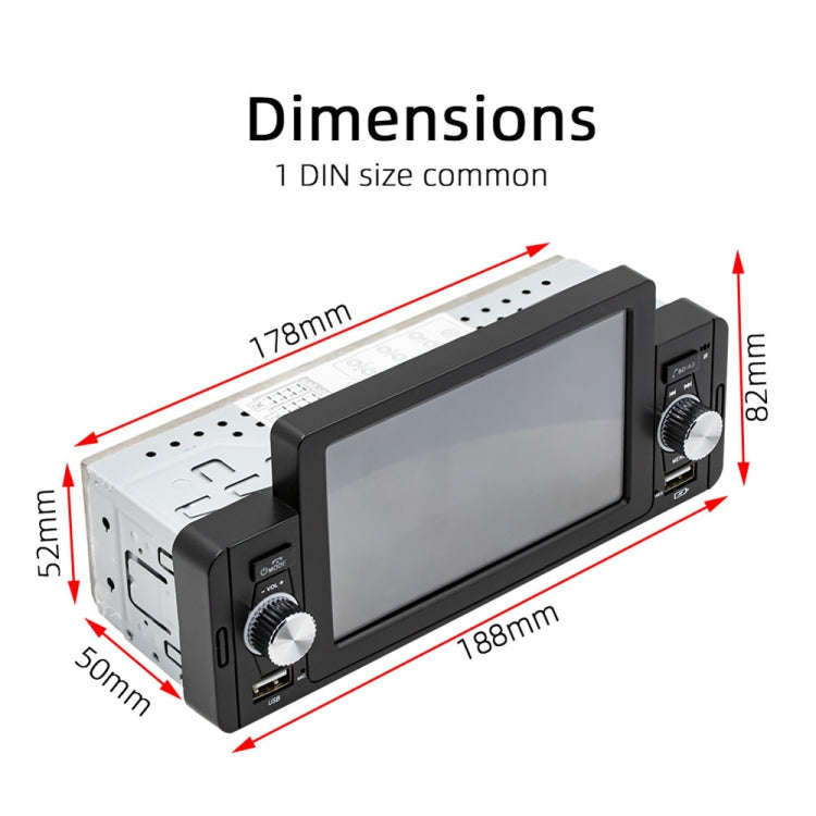 SWM-160C 5 inch Car Bluetooth 5.1 MP5 Player Support Phone Mirror Link / Steering Wheel Control, ...