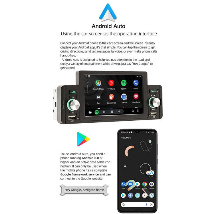 SWM-160C 5 inch Car Bluetooth 5.1 MP5 Player Support Phone Mirror Link / Steering Wheel Control, ...