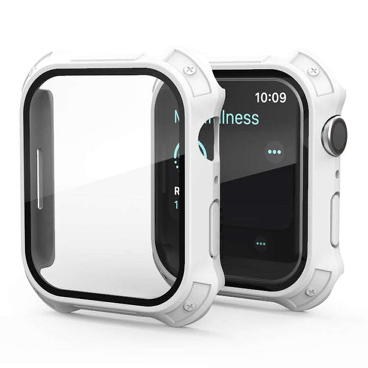 2 in 1 Frosted PC Frame + Screen Tempered Glass Film Protective Case, For Apple Watch Series 9 / ...