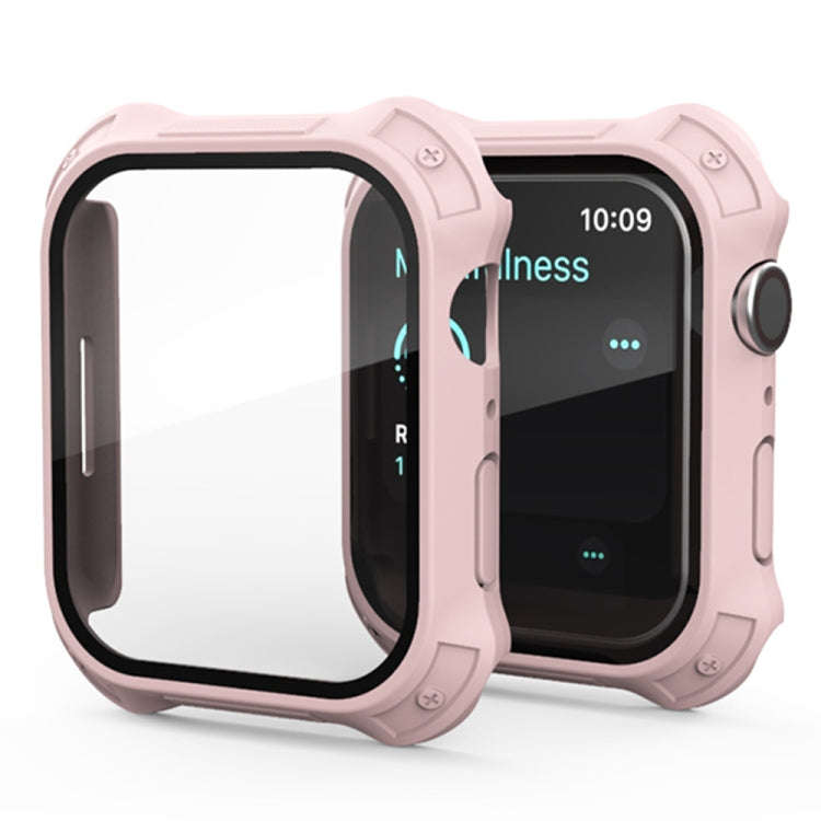 2 in 1 Frosted PC Frame + Screen Tempered Glass Film Protective Case, For Apple Watch Series 9 / ...