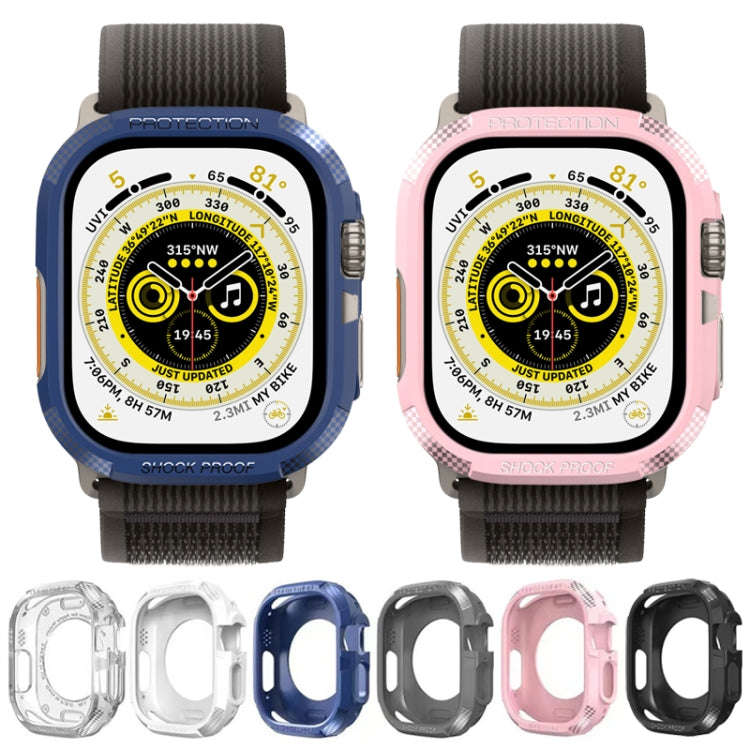 Three-proof TPU Carbon Fiber Protective Case, For Apple Watch Ultra 3 / 2 / 1 49mm