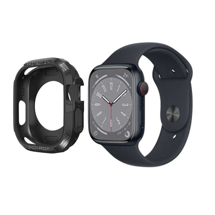 Carbon Fiber Shockproof Case For Apple Watch, Series 9 / 8 / 7 45mm