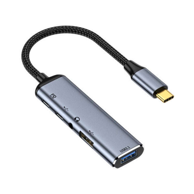 Y003 5 in 1 USB-C/Type-C to USB3.1+USB2.0+Dual USB-C/Type-C+3.5mm Audio Interface Multi-function ...