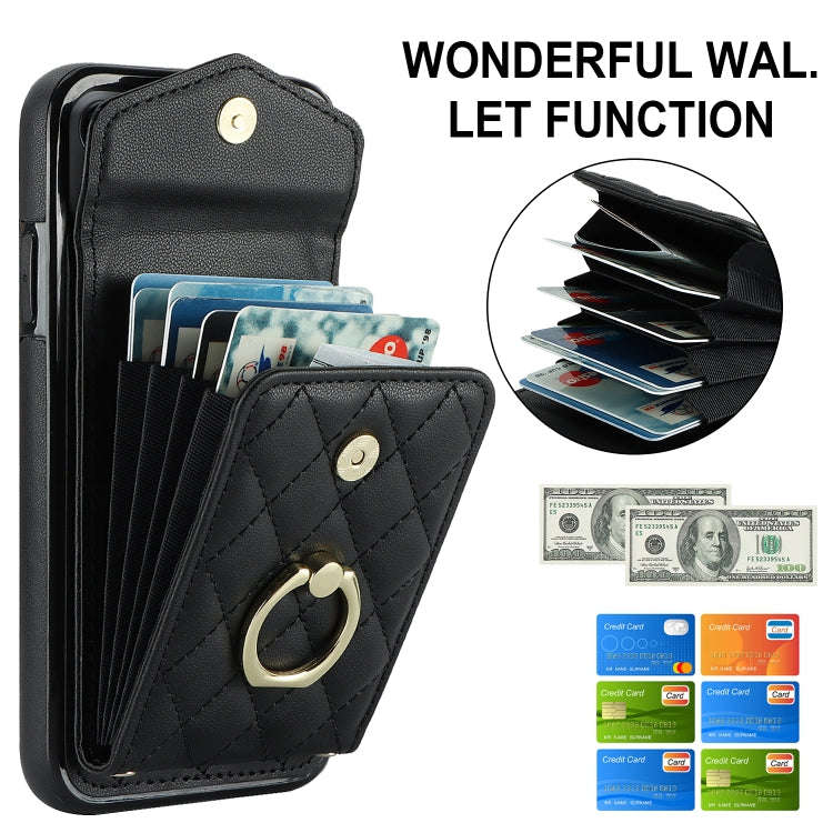 Rhombic Texture Card Bag Phone Case with Long Lanyard, For iPhone 11 Pro Max, For iPhone 11, For ...
