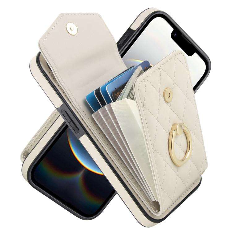 Rhombic Texture Card Bag Phone Case with Long Lanyard, For iPhone 18 Pro / 17 Pro, For iPhone 18 ...