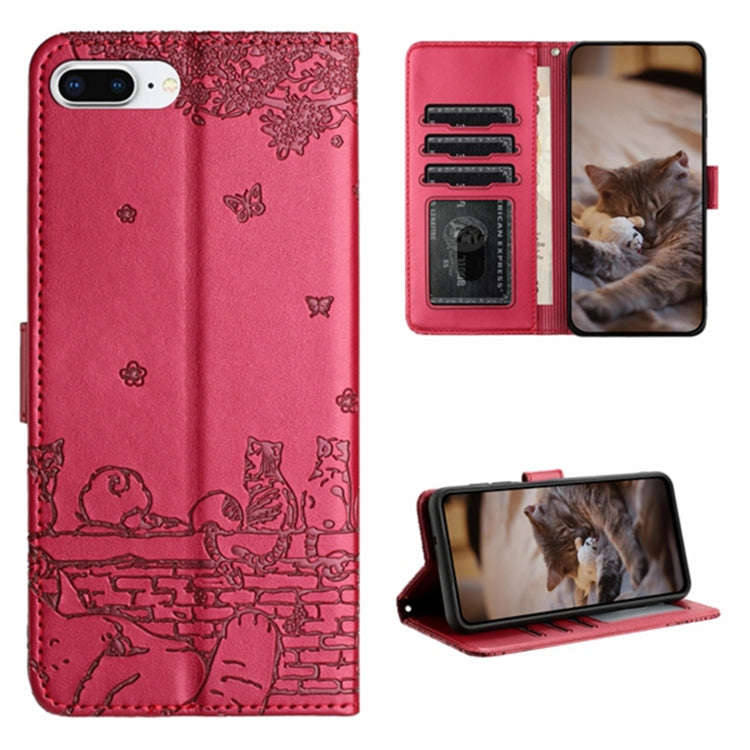 Cat Embossing Pattern Leather Phone Case with Lanyard, For iPhone 11 Pro, For iPhone XS Max, For ...