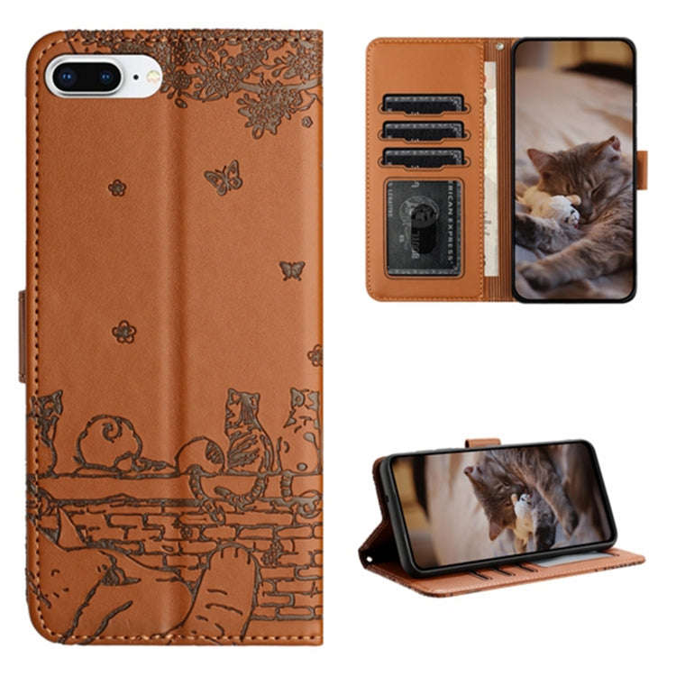 Cat Embossing Pattern Leather Phone Case with Lanyard, For iPhone 11 Pro, For iPhone XS Max, For ...
