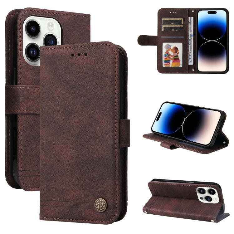 Skin Feel Life Tree Leather Phone Case, For iPhone 15 Pro Max, For iPhone 15 Pro, For iPhone 15 P...