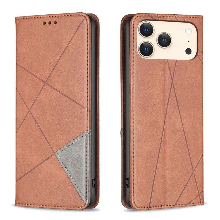 Rhombus Texture Magnetic Leather Phone Case, For iPhone 18 Pro Max/17 Pro Max, For iPhone 18 Pro/...