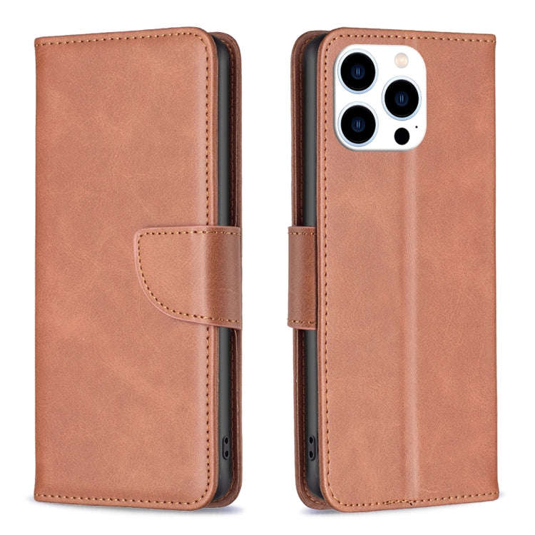 Lambskin Texture Pure Color Flip Leather Phone Case, For iPhone 15 Pro Max, For iPhone 15 Pro, Fo...