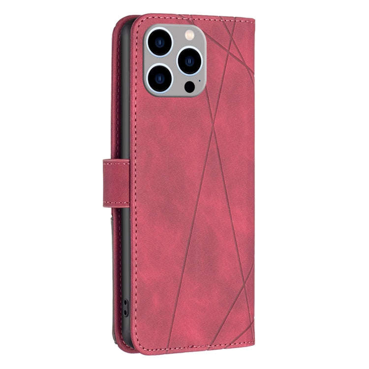 Magnetic Buckle Rhombus Texture Leather Phone Case, For iPhone 15 Pro Max, For iPhone 15 Pro, For...