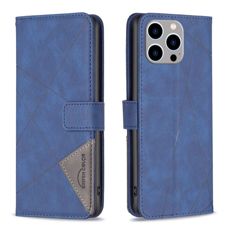 Magnetic Buckle Rhombus Texture Leather Phone Case, For iPhone 15 Pro Max, For iPhone 15 Pro, For...
