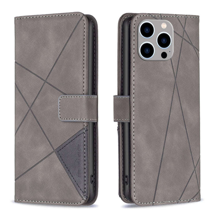 Magnetic Buckle Rhombus Texture Leather Phone Case, For iPhone 15 Pro Max, For iPhone 15 Pro, For...