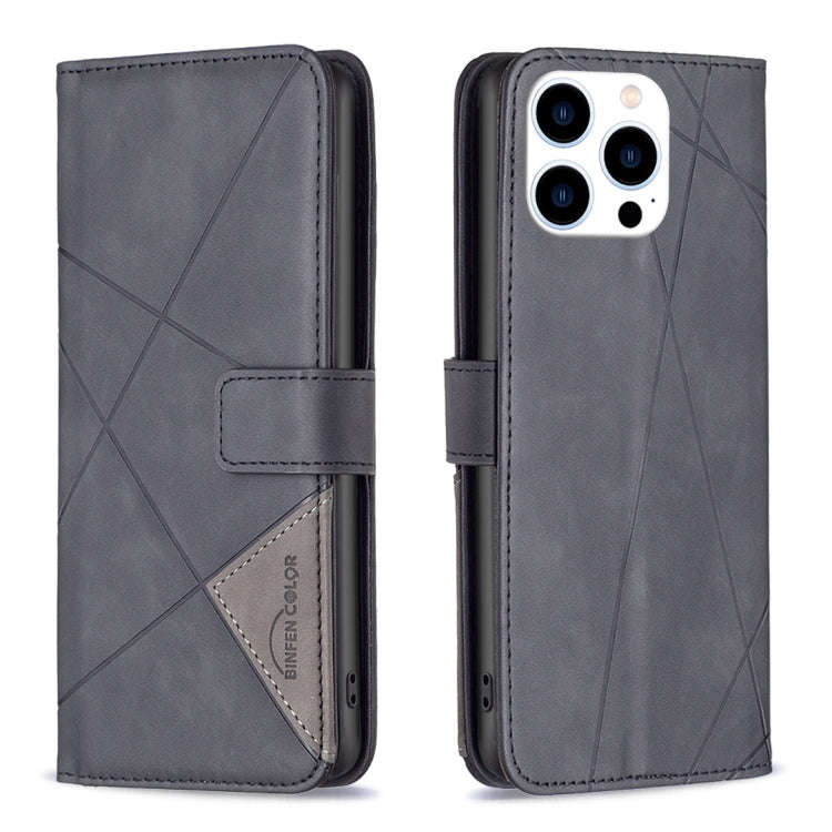 Magnetic Buckle Rhombus Texture Leather Phone Case, For iPhone 15 Pro Max, For iPhone 15 Pro, For...