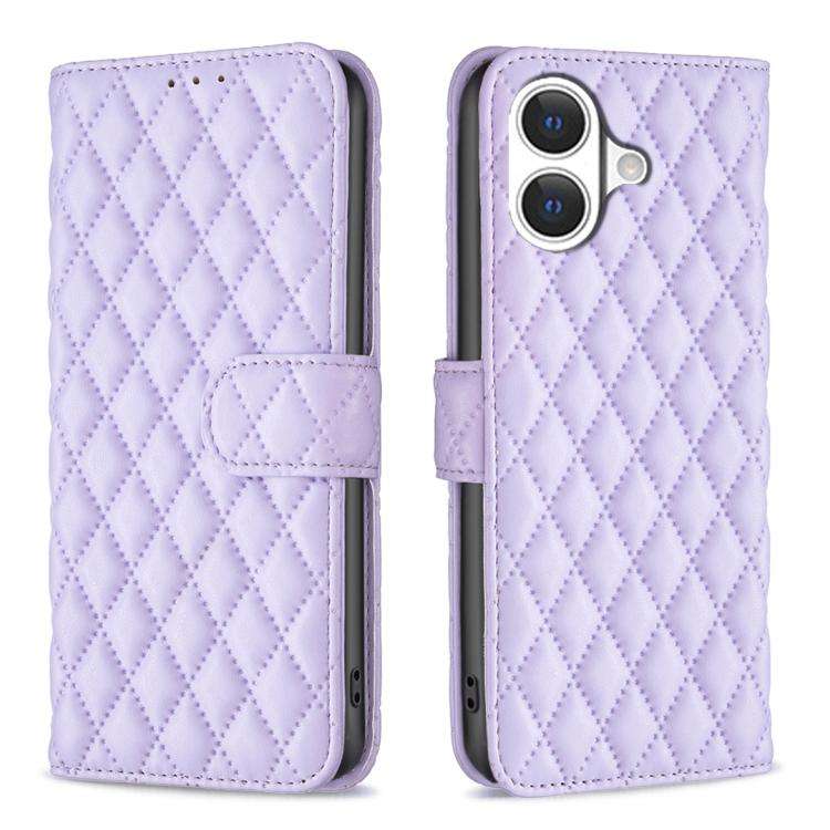 Diamond Lattice Wallet Flip Leather Phone Case, For iPhone 17e / 16e, For iPhone 17 Pro Max, For ...