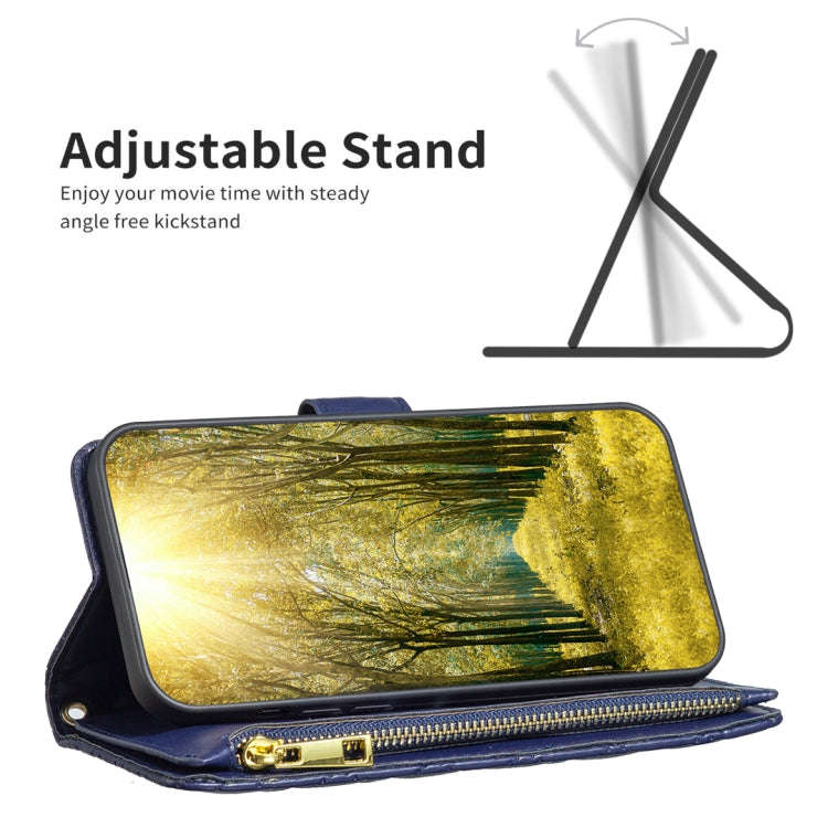 Diamond Lattice Zipper Wallet Leather Flip Phone Case, For iPhone 15 Pro Max, For iPhone 15 Pro, ...