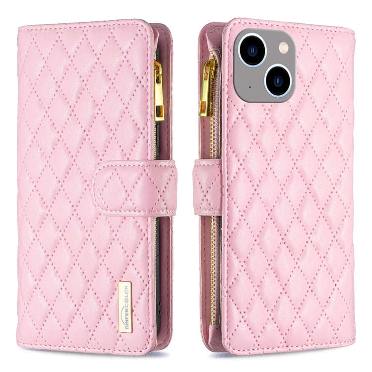 Diamond Lattice Zipper Wallet Leather Flip Phone Case, For iPhone 15 Pro Max, For iPhone 15 Pro, ...