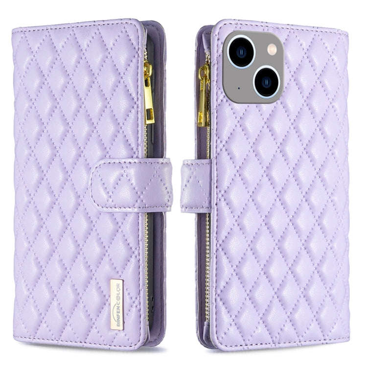Diamond Lattice Zipper Wallet Leather Flip Phone Case, For iPhone 15 Pro Max, For iPhone 15 Pro, ...
