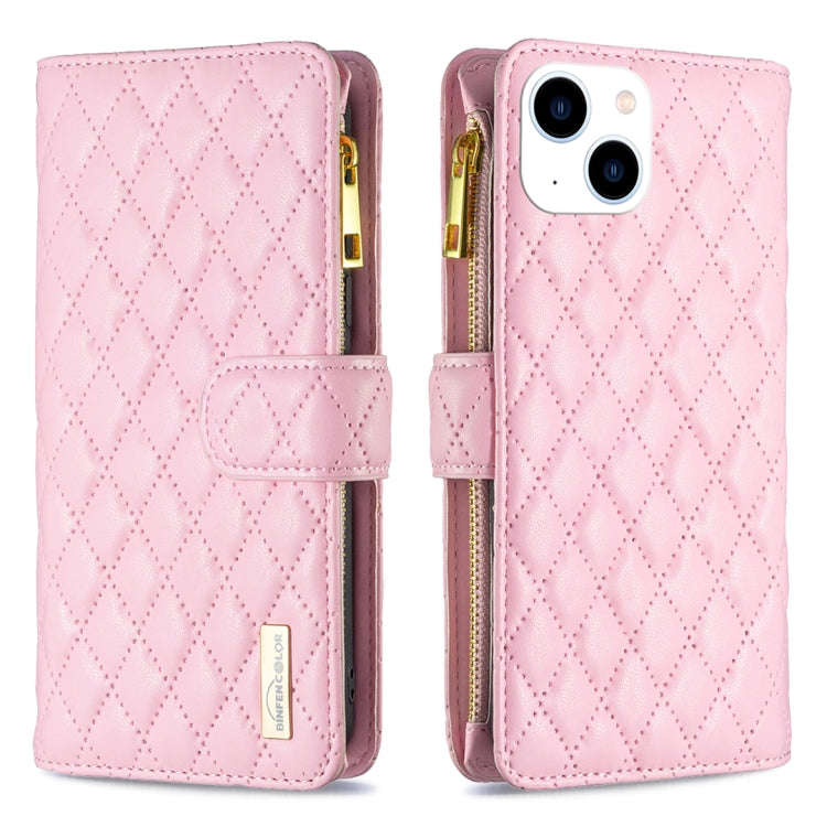 Diamond Lattice Zipper Wallet Leather Flip Phone Case, For iPhone 15 Pro Max, For iPhone 15 Pro, ...