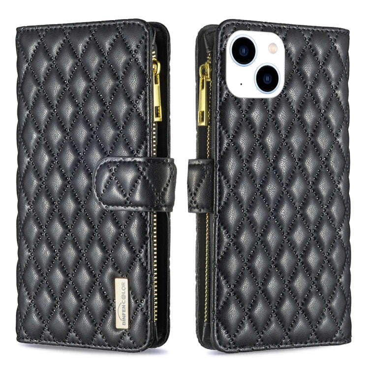 Diamond Lattice Zipper Wallet Leather Flip Phone Case, For iPhone 15 Pro Max, For iPhone 15 Pro, ...