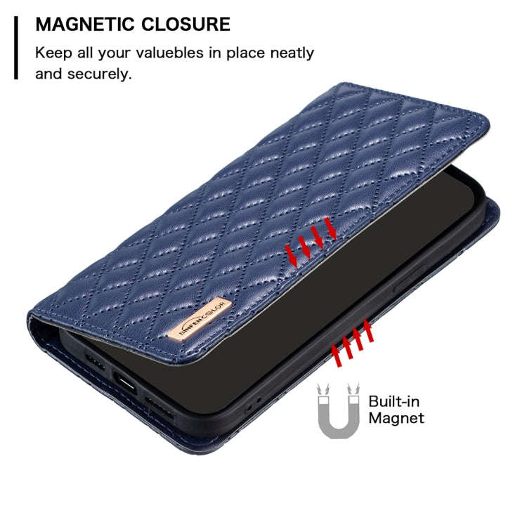 Diamond Lattice Magnetic Leather Flip Phone Case, For iPhone 15 Pro Max, For iPhone 15 Pro, For i...