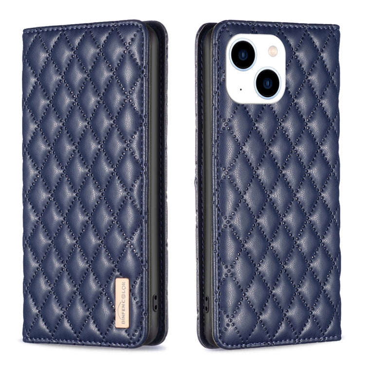 Diamond Lattice Magnetic Leather Flip Phone Case, For iPhone 15 Pro Max, For iPhone 15 Pro, For i...