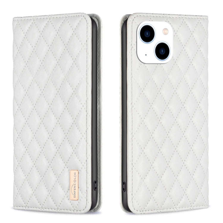 Diamond Lattice Magnetic Leather Flip Phone Case, For iPhone 15 Pro Max, For iPhone 15 Pro, For i...