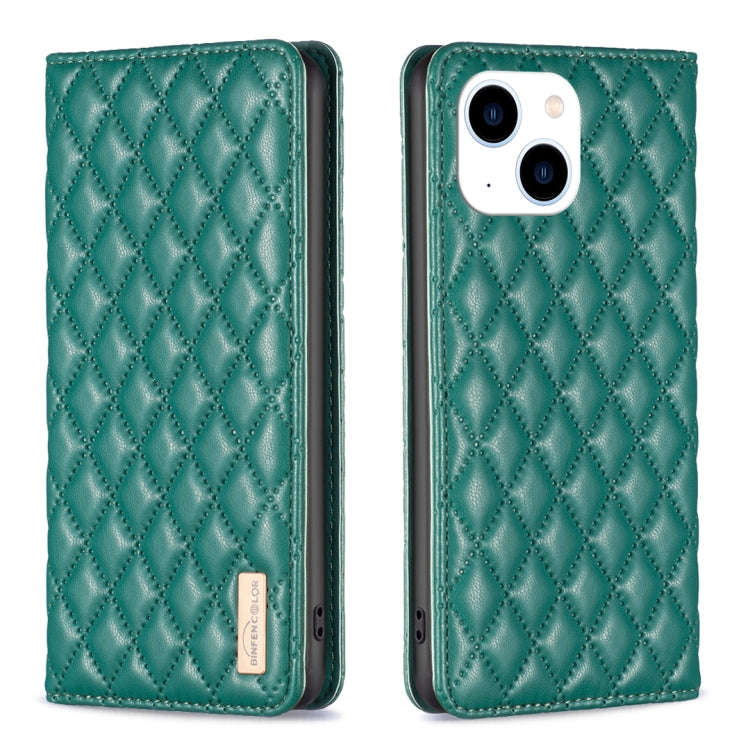 Diamond Lattice Magnetic Leather Flip Phone Case, For iPhone 15 Pro Max, For iPhone 15 Pro, For i...