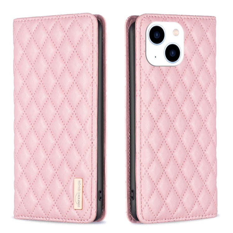 Diamond Lattice Magnetic Leather Flip Phone Case, For iPhone 15 Pro Max, For iPhone 15 Pro, For i...