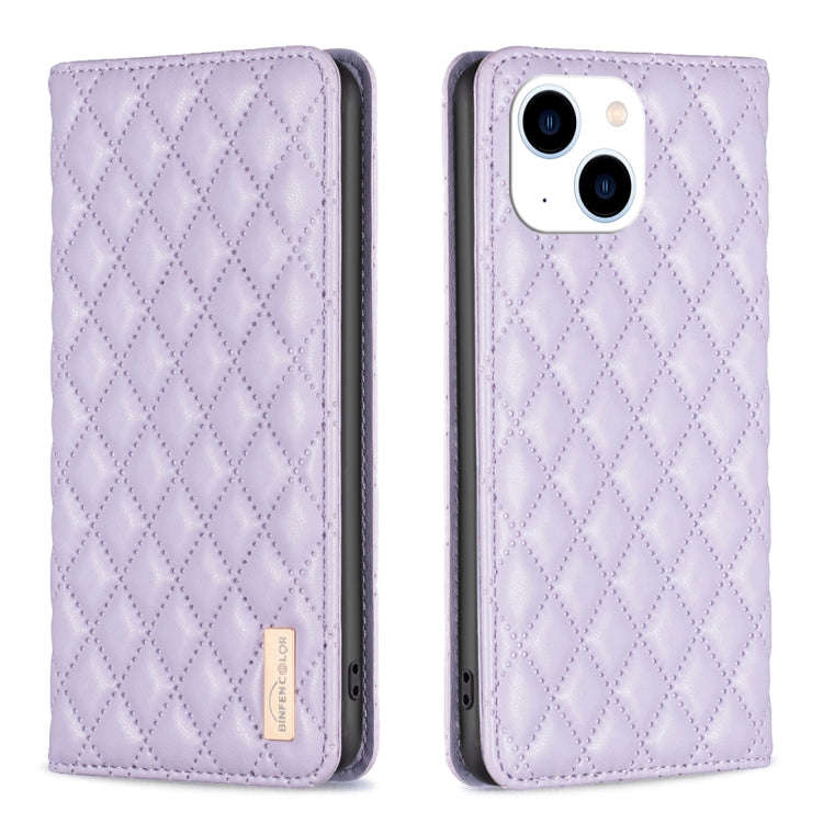 Diamond Lattice Magnetic Leather Flip Phone Case, For iPhone 15 Pro Max, For iPhone 15 Pro, For i...