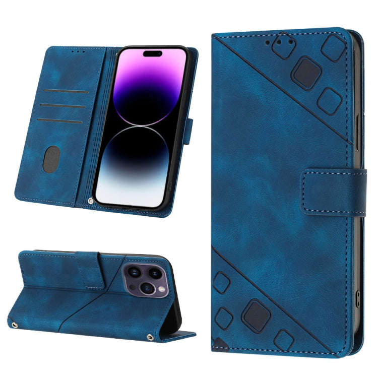 Skin-feel Embossed Leather Phone Case, For iPhone 16, For iPhone 15 Pro Max, For iPhone 15 Pro, F...