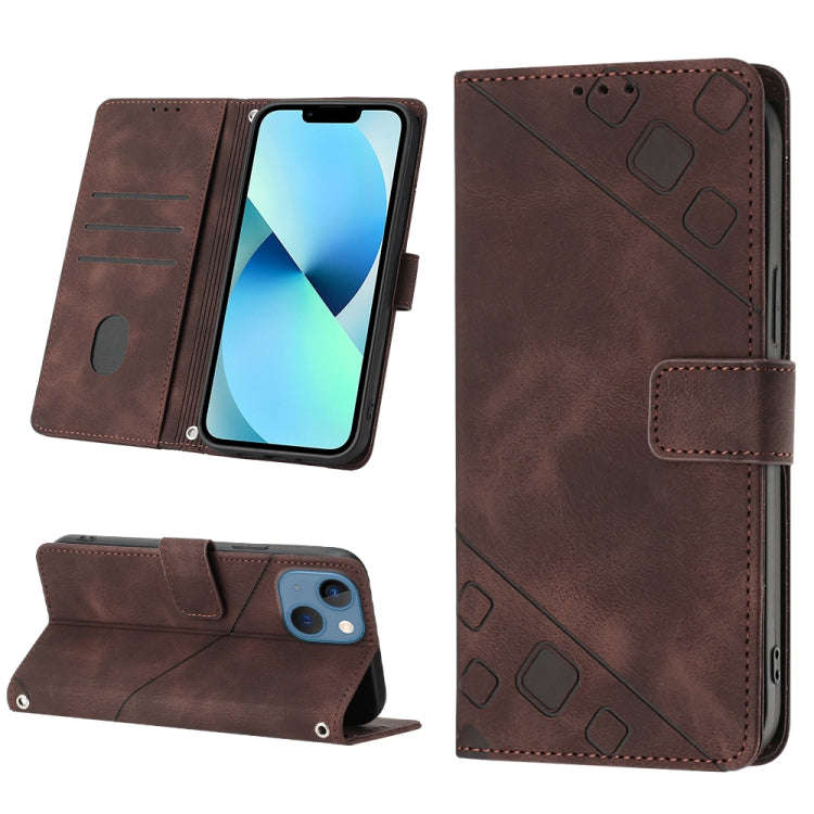 Skin-feel Embossed Leather Phone Case, For iPhone 16, For iPhone 15 Pro Max, For iPhone 15 Pro, F...