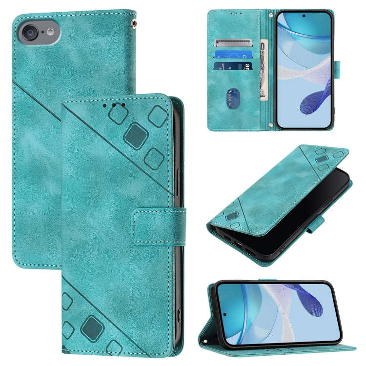 Skin-feel Embossed Leather Phone Case, For iPhone 16, For iPhone 15 Pro Max, For iPhone 15 Pro, F...