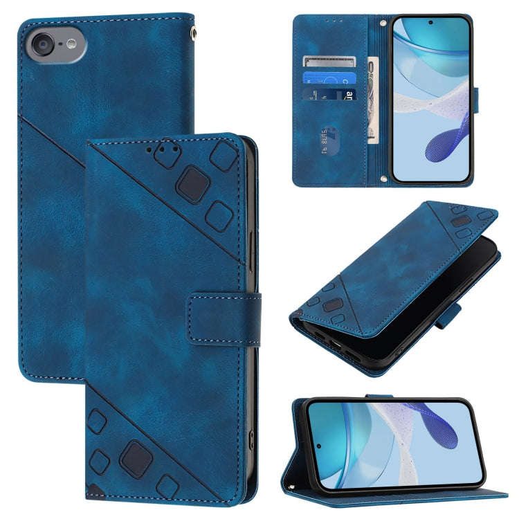 Skin-feel Embossed Leather Phone Case, For iPhone 16, For iPhone 15 Pro Max, For iPhone 15 Pro, F...