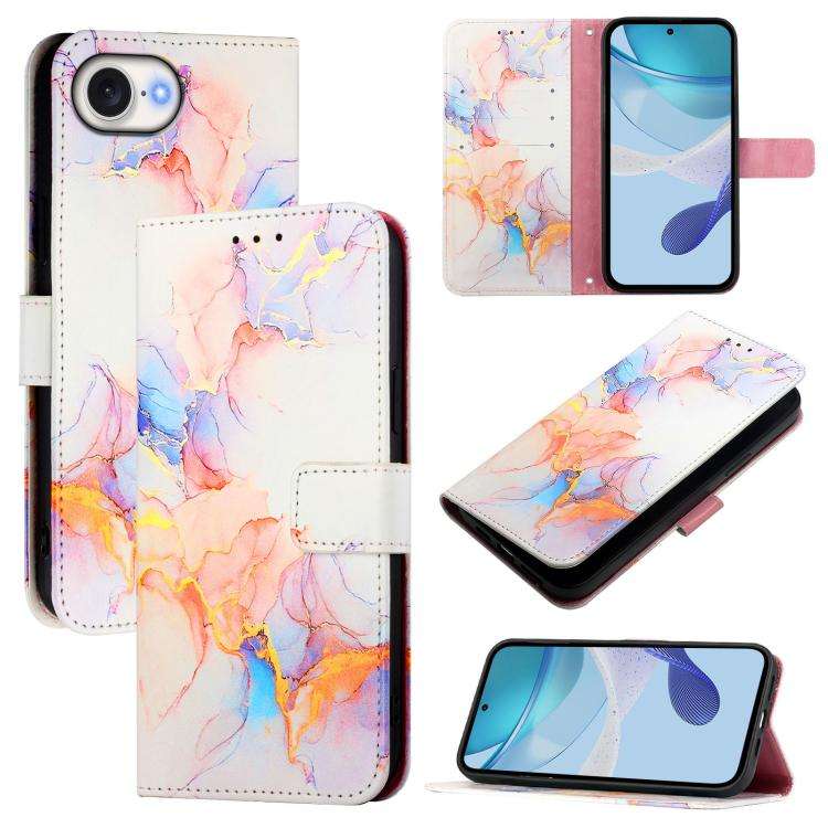 PT003 Marble Pattern Flip Leather Phone Case, For iPhone 17e / 16e, For iPhone 16 Pro Max, For iP...