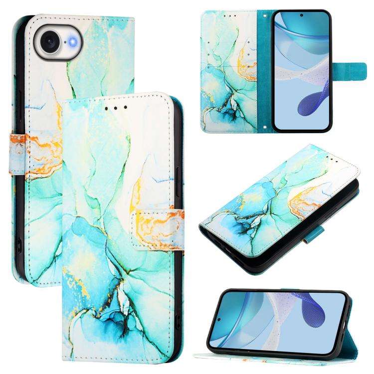 PT003 Marble Pattern Flip Leather Phone Case, For iPhone 17e / 16e, For iPhone 16 Pro Max, For iP...