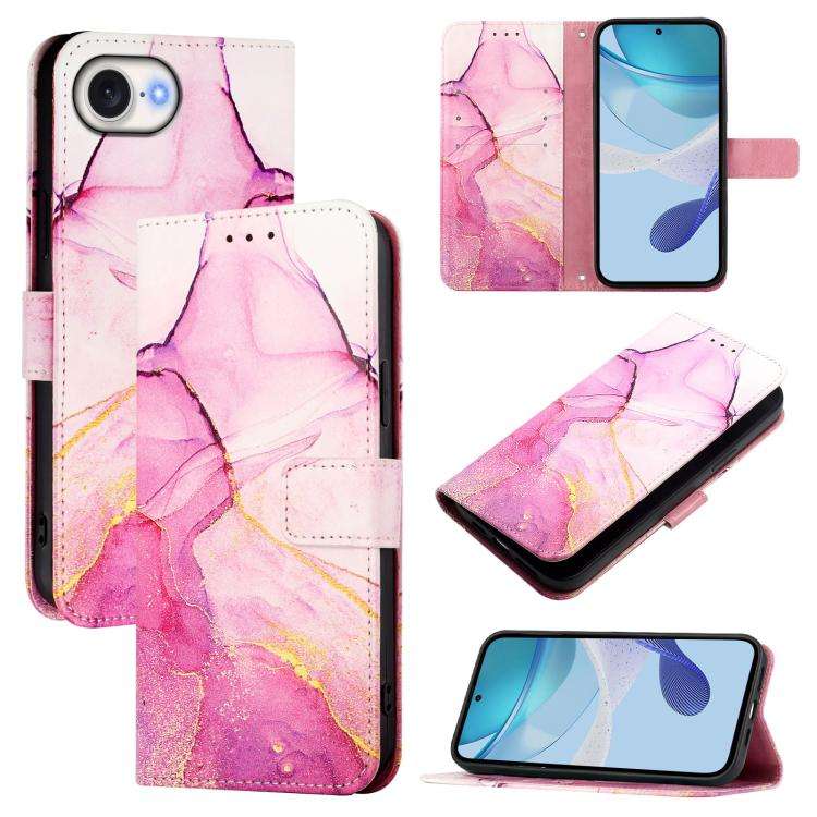 PT003 Marble Pattern Flip Leather Phone Case, For iPhone 17e / 16e, For iPhone 16 Pro Max, For iP...