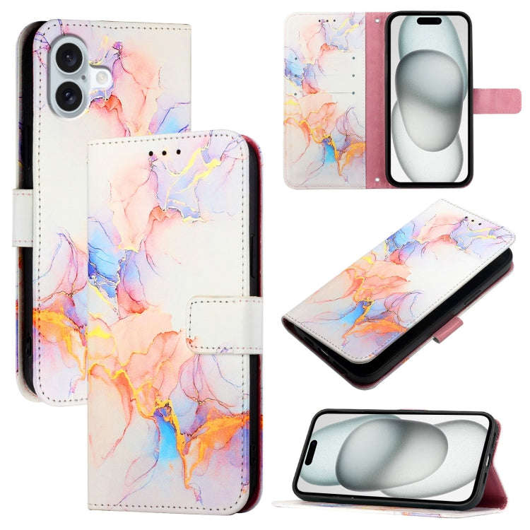 PT003 Marble Pattern Flip Leather Phone Case, For iPhone 17e / 16e, For iPhone 16 Pro Max, For iP...